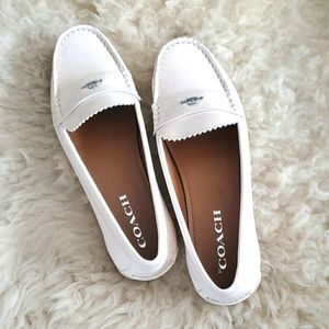 Patent white Odette Coach loafers size 8